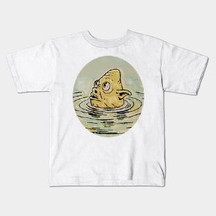 Alien fish floats in the lake Kids T-Shirt